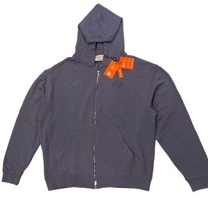 YoungLA Lavender Wash 514 Double Logo Zipper Hoodie Jacket w Logo, Small UNISEX